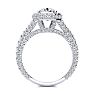 3 1/2 Carat Cushion Cut Lab Grown Diamond Halo Engagement Ring In 14K White Gold Image-3
