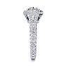 3 1/2 Carat Cushion Cut Lab Grown Diamond Halo Engagement Ring In 14K White Gold Image-4
