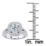 3 1/2 Carat Cushion Cut Lab Grown Diamond Halo Engagement Ring In 14K White Gold Image-5