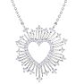 1/2 Carat Lab Grown Diamond Heart Necklace In 14 Karat White Gold, 18 Inches Image-1