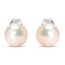 6mm Cultured Pearl Stud Earrings in 14 Karat White Gold Image-2