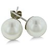 7mm Cultured Pearl Stud Earrings in 14 Karat White Gold Image-1