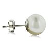 7mm Cultured Pearl Stud Earrings in 14 Karat White Gold Image-3