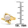 Round Freshwater Cultured Pearl and 1/10ct Diamond Ring In 14 Karat Yellow Gold Image-5