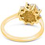 Round Freshwater Cultured Pearl and 1/3 Carat Halo Diamond Ring In 14 Karat Yellow Gold Image-3