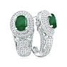 Bold 3 3/4ct Emerald and Diamond Earrings in 14k White Gold Image-1