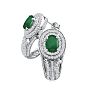 Bold 3 3/4ct Emerald and Diamond Earrings in 14k White Gold Image-2