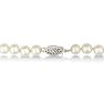 16 Inch 6mm AA Hand Knotted Pearl Necklace, Sterling Silver Clasp Image-2