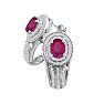 Bold 4 1/4ct Ruby and Diamond Earrings in 14k White Gold Image-2