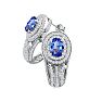 Bold 3 3/4ct Tanzanite and Diamond Earrings in 14k WG Image-2