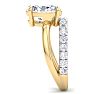 3 1/2 Carat Oval Shape Lab Grown Diamond Halo Engagement Ring Plus Band In 14K Yellow Gold Image-4