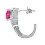 Pink Gemstones 5 1/4 Carat Pink Topaz and Diamond Earrings in 14k White Gold Image-3