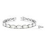 Opal Bracelet With 6 Carats of Oval Shape Opals and Diamonds In 14 Karat White Gold, 7 Inches Image-4