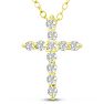 2 3/4 Carat Lab Grown Diamond Cross Necklace In 14 Karat Yellow Gold, 18 Inches Cable Chain Image-1
