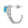 Blue Topaz Jewelry: 5 1/4ct Blue Topaz and Diamond Earrings in 14k White Gold Image-3