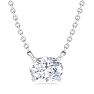1 1/2 Carat Oval Shape Lab Grown Diamond Solitaire Necklace In 14 Karat White Gold Image-1