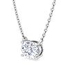 1 1/2 Carat Oval Shape Lab Grown Diamond Solitaire Necklace In 14 Karat White Gold Image-2