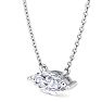 1 1/2 Carat Marquise Shape Lab Grown Diamond Solitaire Necklace In 14 Karat White Gold Image-2