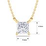 1/2 Carat Princess Cut Lab Grown Diamond Solitaire Necklace In 14 Karat Yellow Gold Image-5