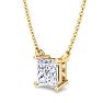 3/4 Carat Princess Cut Lab Grown Diamond Solitaire Necklace In 14 Karat Yellow Gold Image-2