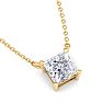 3/4 Carat Princess Cut Lab Grown Diamond Solitaire Necklace In 14 Karat Yellow Gold Image-3
