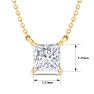 3/4 Carat Princess Cut Lab Grown Diamond Solitaire Necklace In 14 Karat Yellow Gold Image-5