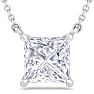 2 Carat Princess Cut Lab Grown Diamond Solitaire Necklace In 14 Karat White Gold Image-1