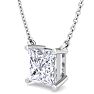 2 Carat Princess Cut Lab Grown Diamond Solitaire Necklace In 14 Karat White Gold Image-2