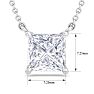 2 Carat Princess Cut Lab Grown Diamond Solitaire Necklace In 14 Karat White Gold Image-5