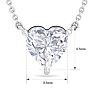 2 Carat Heart Shape Lab Grown Diamond Solitaire Necklace In 14 Karat White Gold Image-5