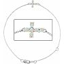Opal Bracelet With Sideways Cross In Sterling Silver, 7 1/2 Inches Image-1