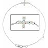 Opal Bracelet With Sideways Cross In 14K White Gold, 7 1/2 Inches Image-1