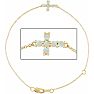 Opal Bracelet With Sideways Cross In 14K Yellow Gold, 7 1/2 Inches Image-1