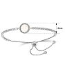 Opal Bracelet With CZ Accents In Sterling Silver With Adjustable Bolo Chain 7-10 Inches Image-2