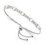Opal Bracelet With CZ Accents In Sterling Silver With Adjustable Bolo Chain 7-10 Inches Image-1