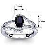 Sapphire Ring: 1.40 Carat Oval Shape Blue Sapphire and Fancy Diamond Ring In Sterling Silver Image-5
