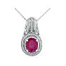 Large and Impressive 4.33 Carat Ruby and Diamond Necklace In Solid White Gold Image-1