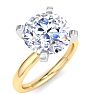 4 Carat Round Shape Lab Grown Diamond Ring In 14K Yellow Gold, Solitaire Image-2
