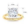 4 Carat Round Shape Lab Grown Diamond Ring In 14K Yellow Gold, Solitaire Image-5