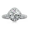 1 1/3 Carat Cushion Style Halo Lab Grown Diamond Engagement Ring in 14 Karat White Gold  Image-1