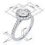 1 1/3 Carat Cushion Style Halo Lab Grown Diamond Engagement Ring in 14 Karat White Gold  Image-6
