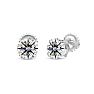 1 Carat Lab Grown Diamond Earrings In 14 Karat White Gold, Basket Setting Image-1