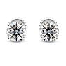 1 Carat Lab Grown Diamond Earrings In 14 Karat White Gold, Basket Setting Image-2