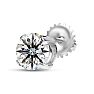 1 Carat Lab Grown Diamond Earrings In 14 Karat White Gold, Basket Setting Image-3