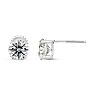 1 Carat Lab Grown Diamond Earrings In 14 Karat White Gold, Basket Setting Image-4