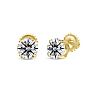 1 Carat Lab Grown Diamond Earrings In 14 Karat Yellow Gold, Basket Setting Image-1