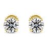1 Carat Lab Grown Diamond Earrings In 14 Karat Yellow Gold, Basket Setting Image-2
