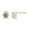 1 Carat Lab Grown Diamond Earrings In 14 Karat Yellow Gold, Basket Setting Image-4