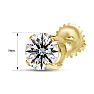 1 Carat Lab Grown Diamond Earrings In 14 Karat Yellow Gold, Basket Setting Image-5