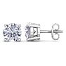 4 Carat Lab Grown Diamond Earrings In 14 Karat White Gold, Basket Setting Image-1